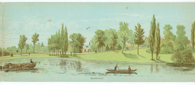 135024 Gezicht op het singelplantsoen bij het Servaasbolwerkte Utrecht met rechts op de achtergrond een gedeelte van ...